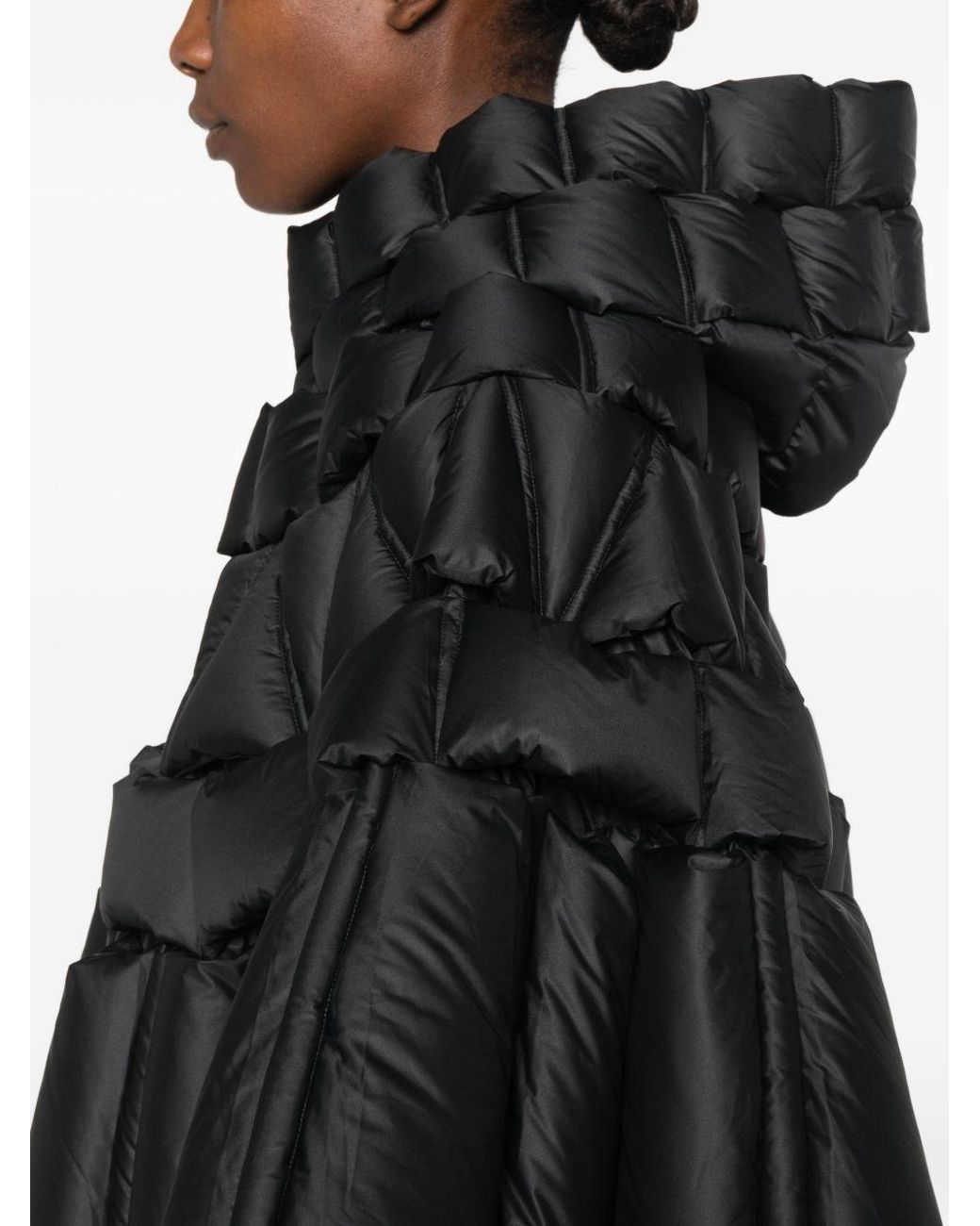 RAXXY Black Nylon Puffer Cape