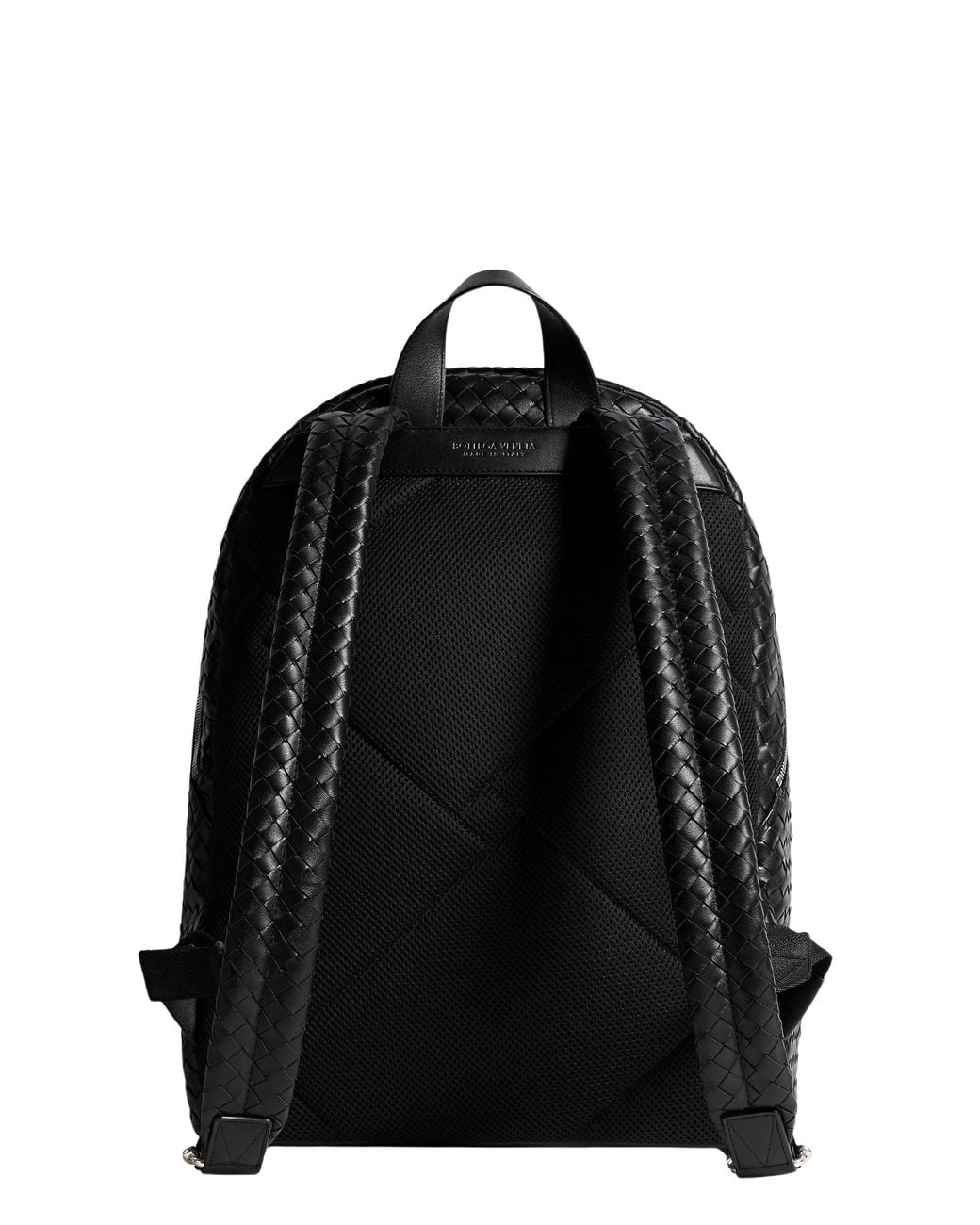 Bottega Veneta Black Woven Leather Backpack for men
