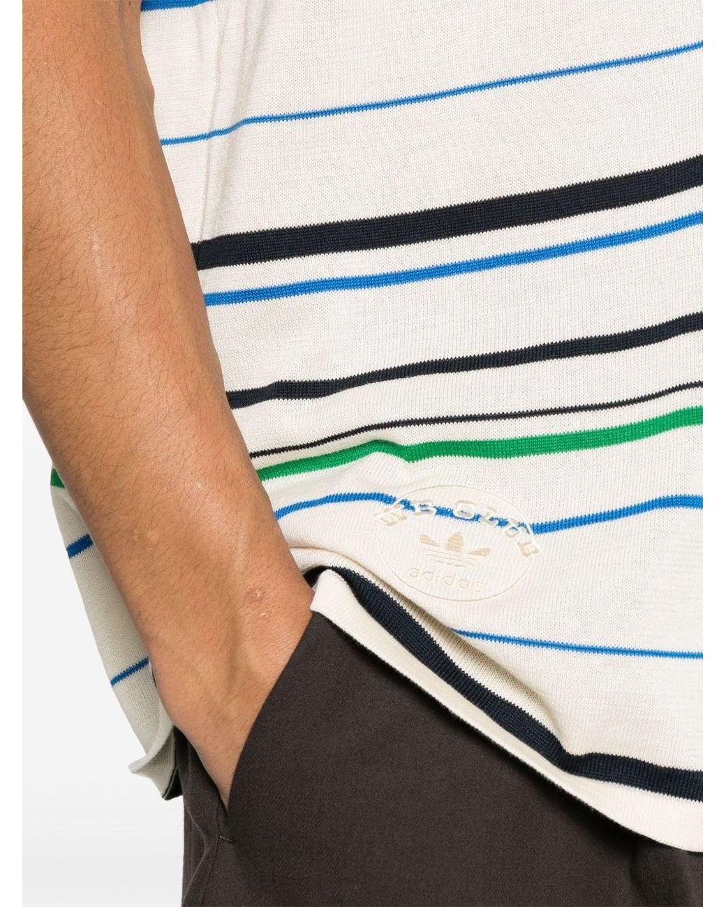 Adidas by Wales Bonner White Cotton Blend Knitted Polo Shirt for men