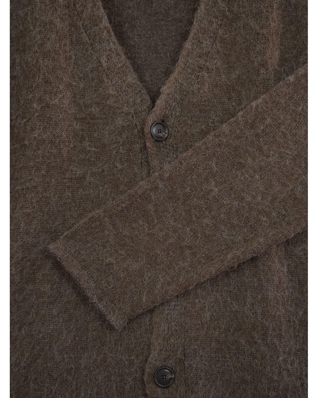Diana Studio Brown Alpaca Blend Cardigan With Raw Cut Edges for men