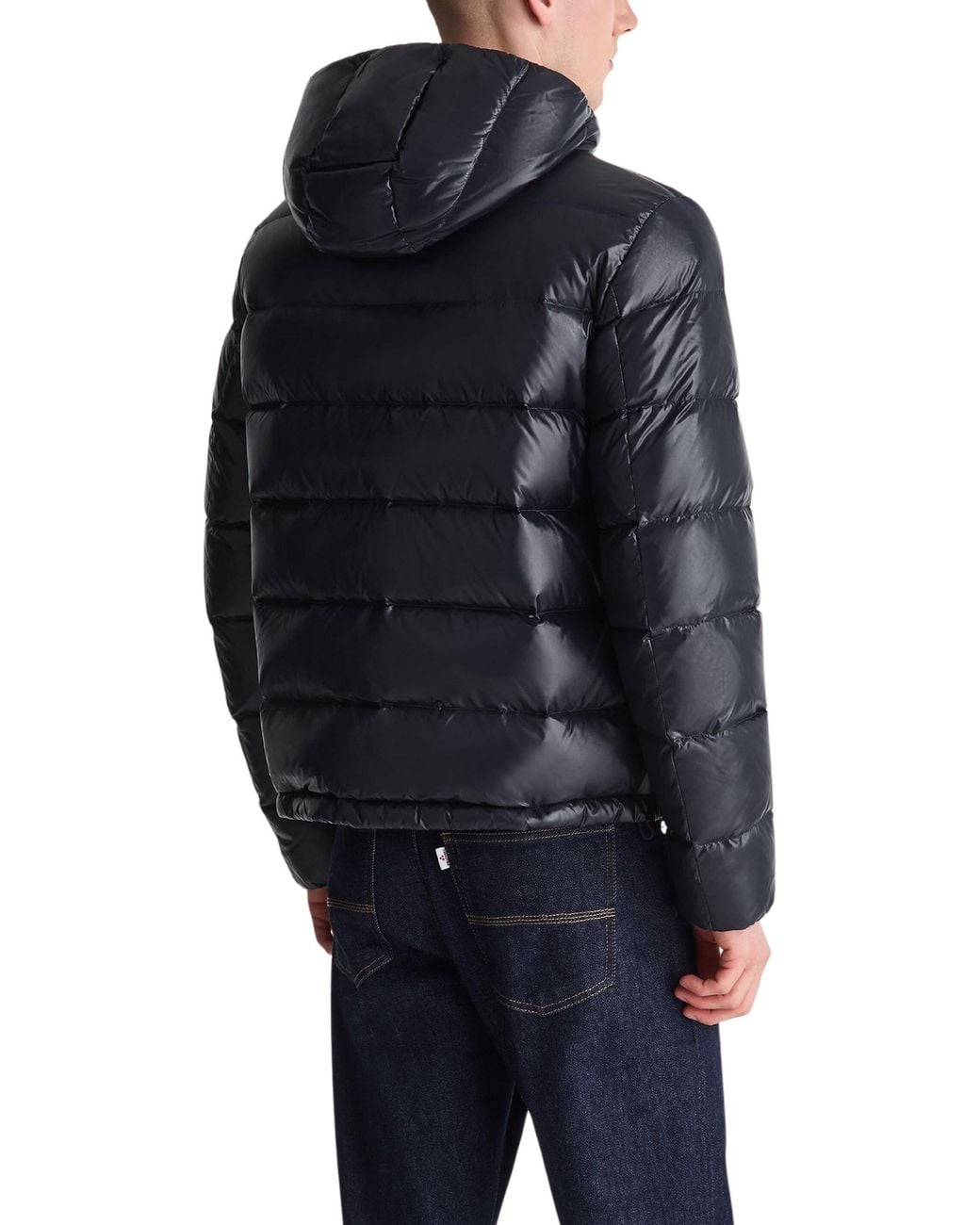 Peuterey Black Logo Patch Zip-Up Down Jacket for men