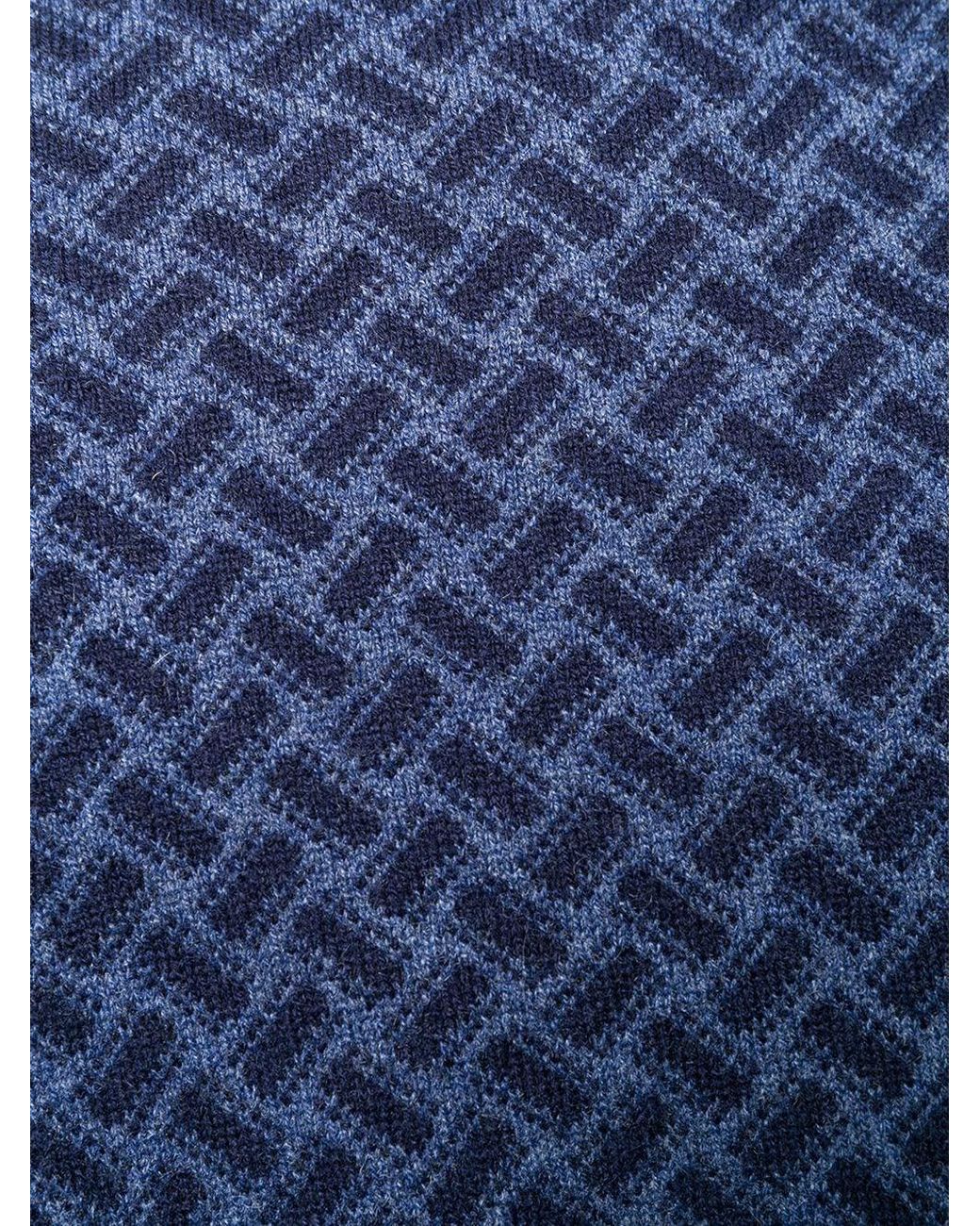 Drumohr Blue Biscottino Crew Neck Sweater for men