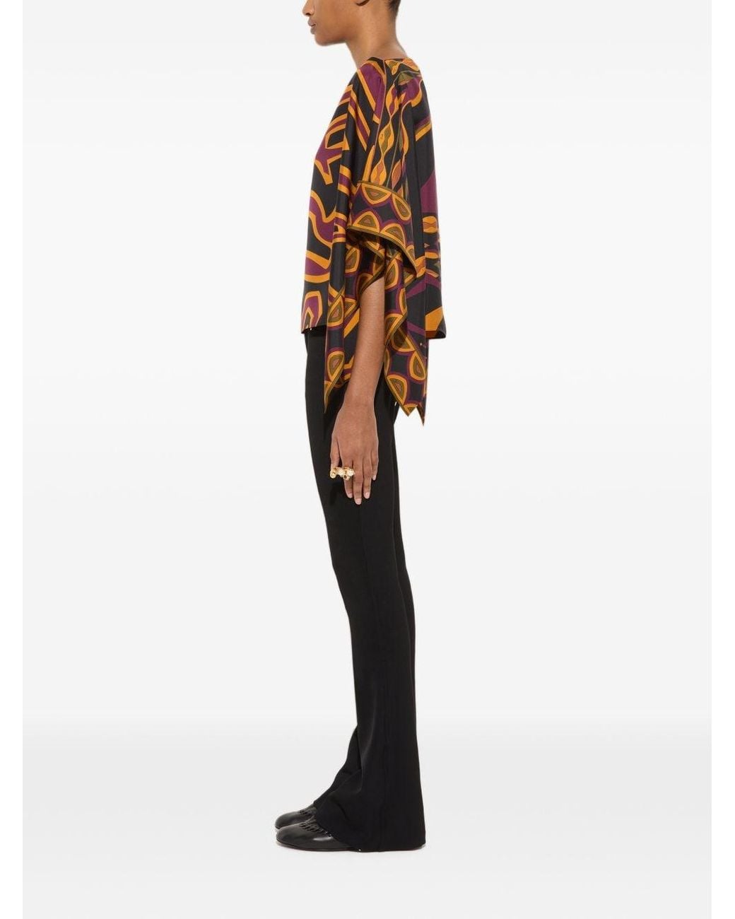Emilio Pucci Red Printed Silk Blouse