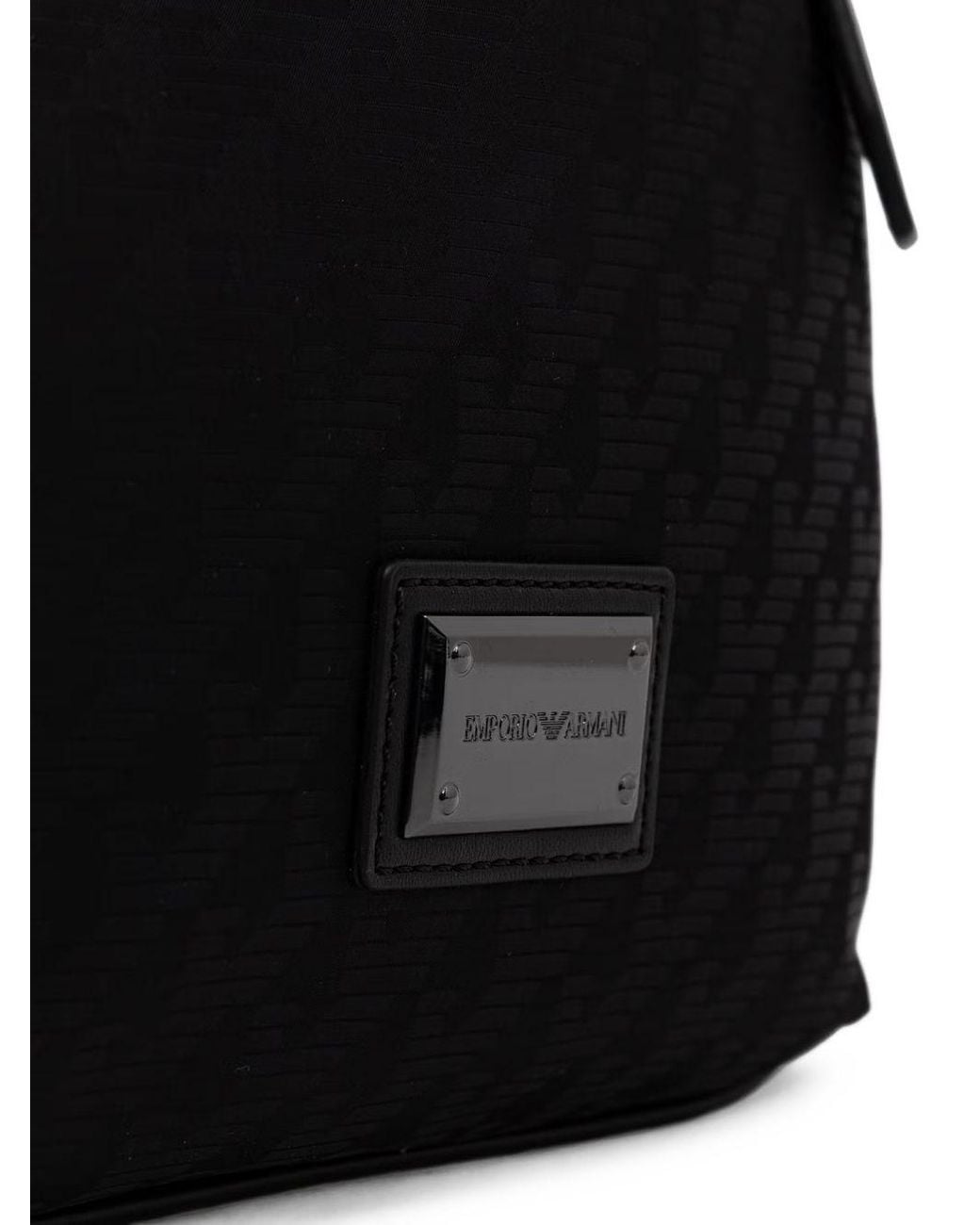 Emporio Armani Black Logo Crossbody Bag for men