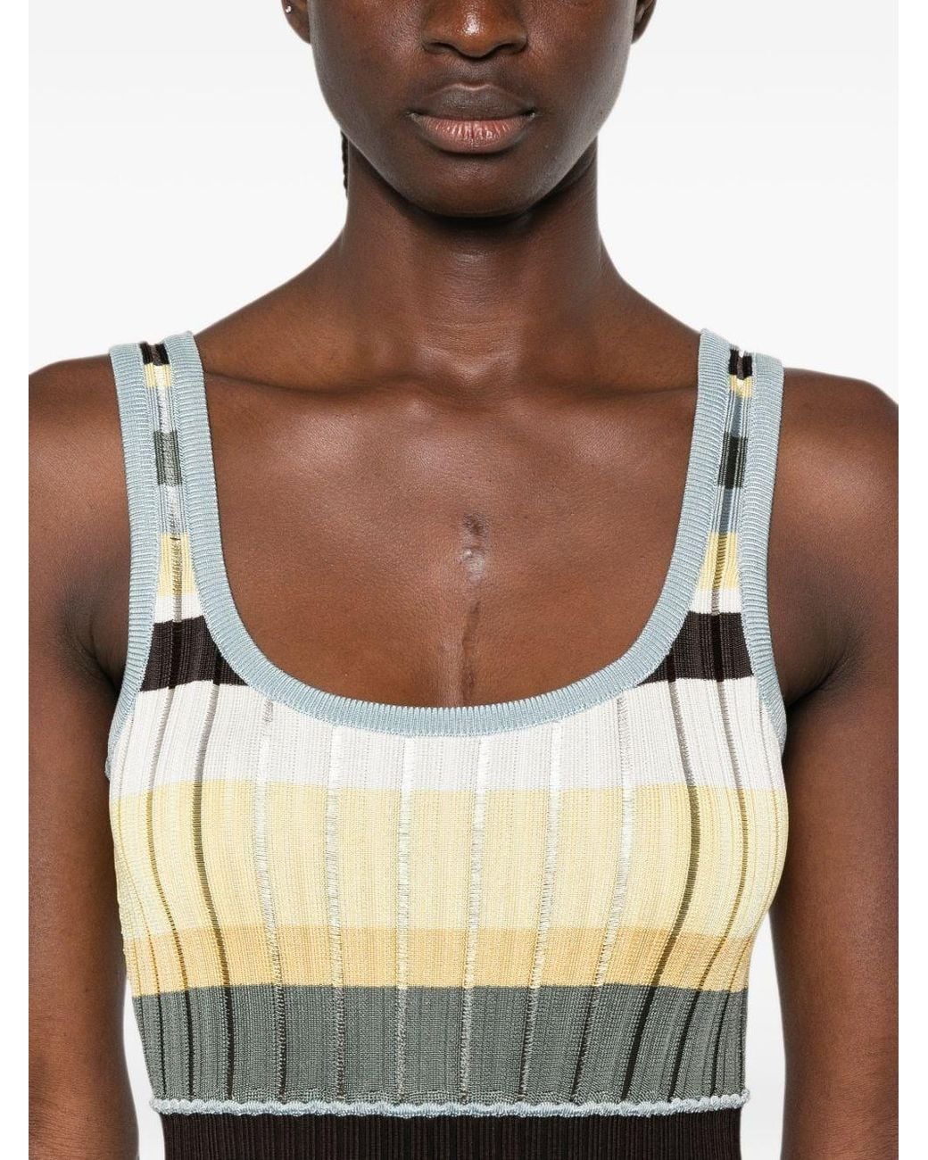 Alaïa White Striped Mini Dress