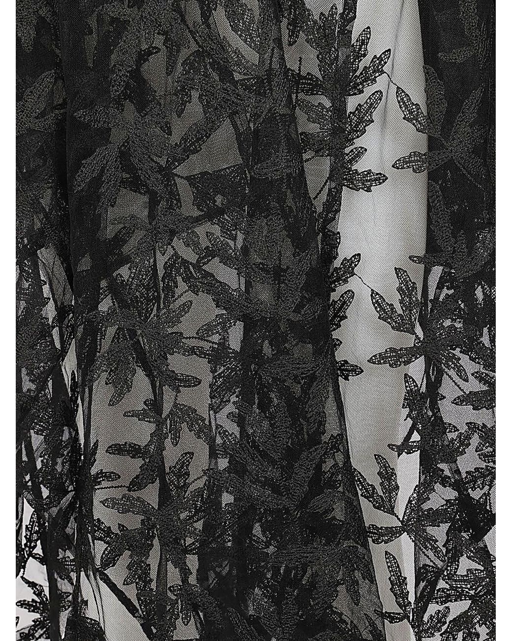 Moyuru Black Embroidered Long Jacket