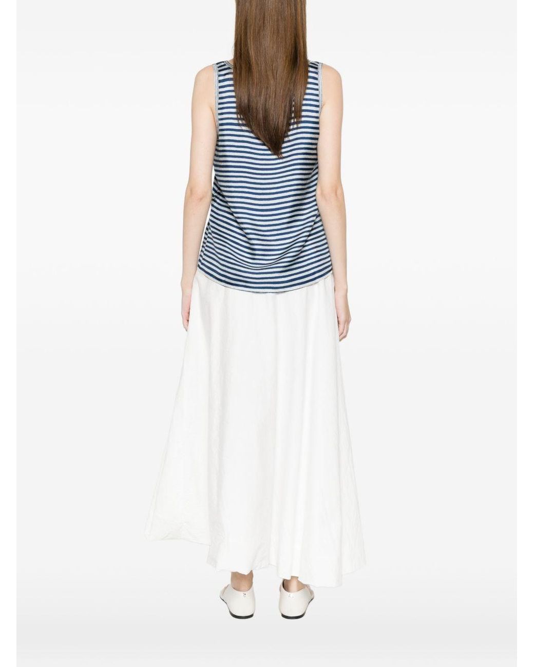 Pierre Louis Mascia Blue Striped Silk Top