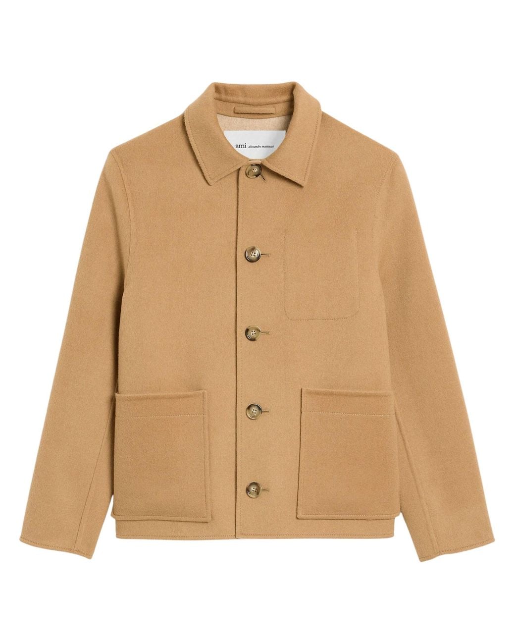 AMI Natural Wool And Cashmere Overshirt for men