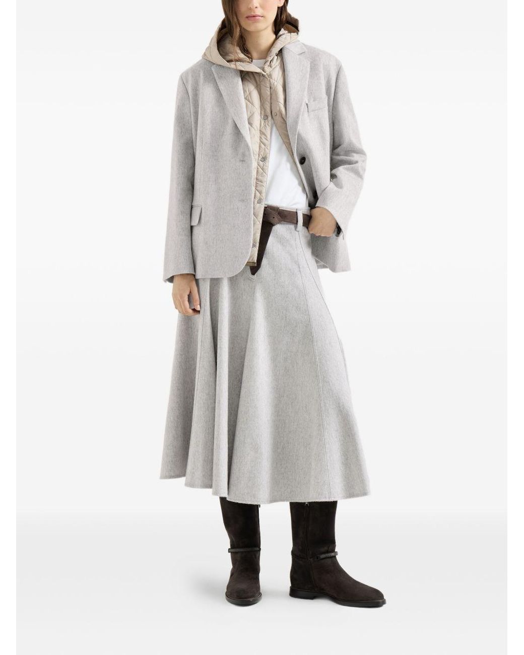 Brunello Cucinelli White Quilted Down Vest