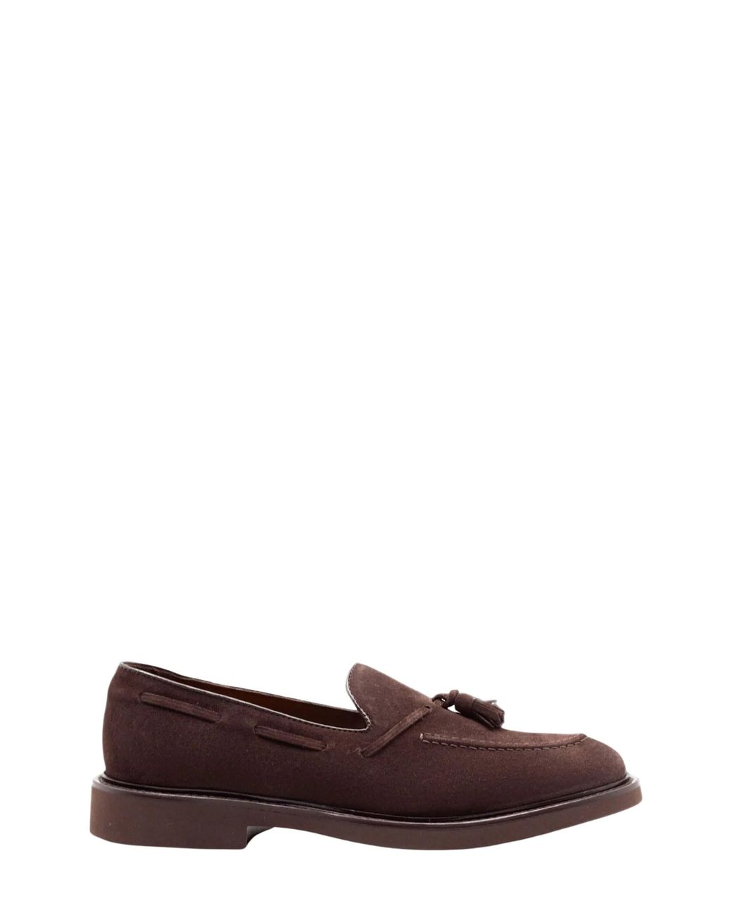 Doucal's Brown Tassel Suede Loafers for men