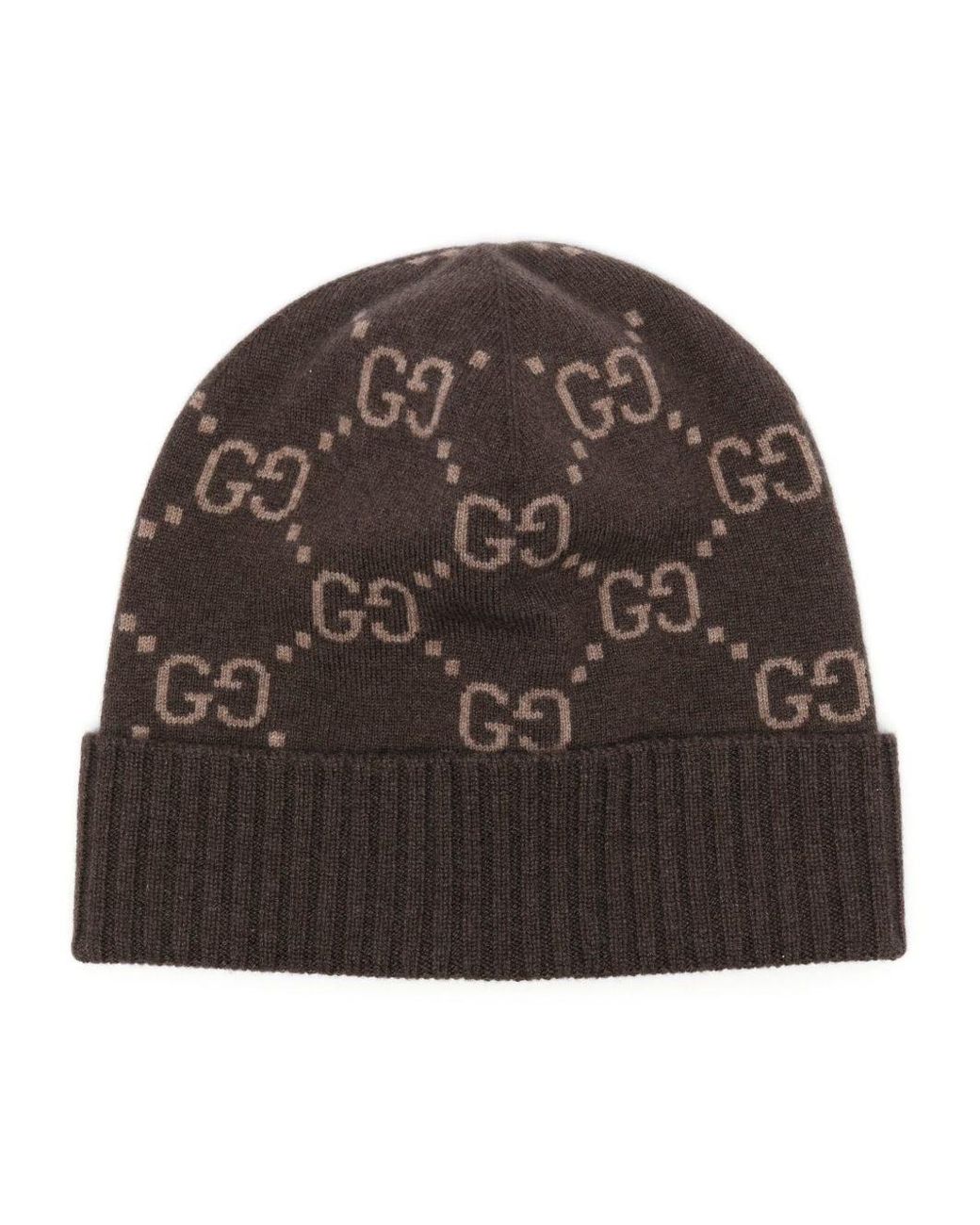 Gucci Brown Gg Cashmere Beanie for men