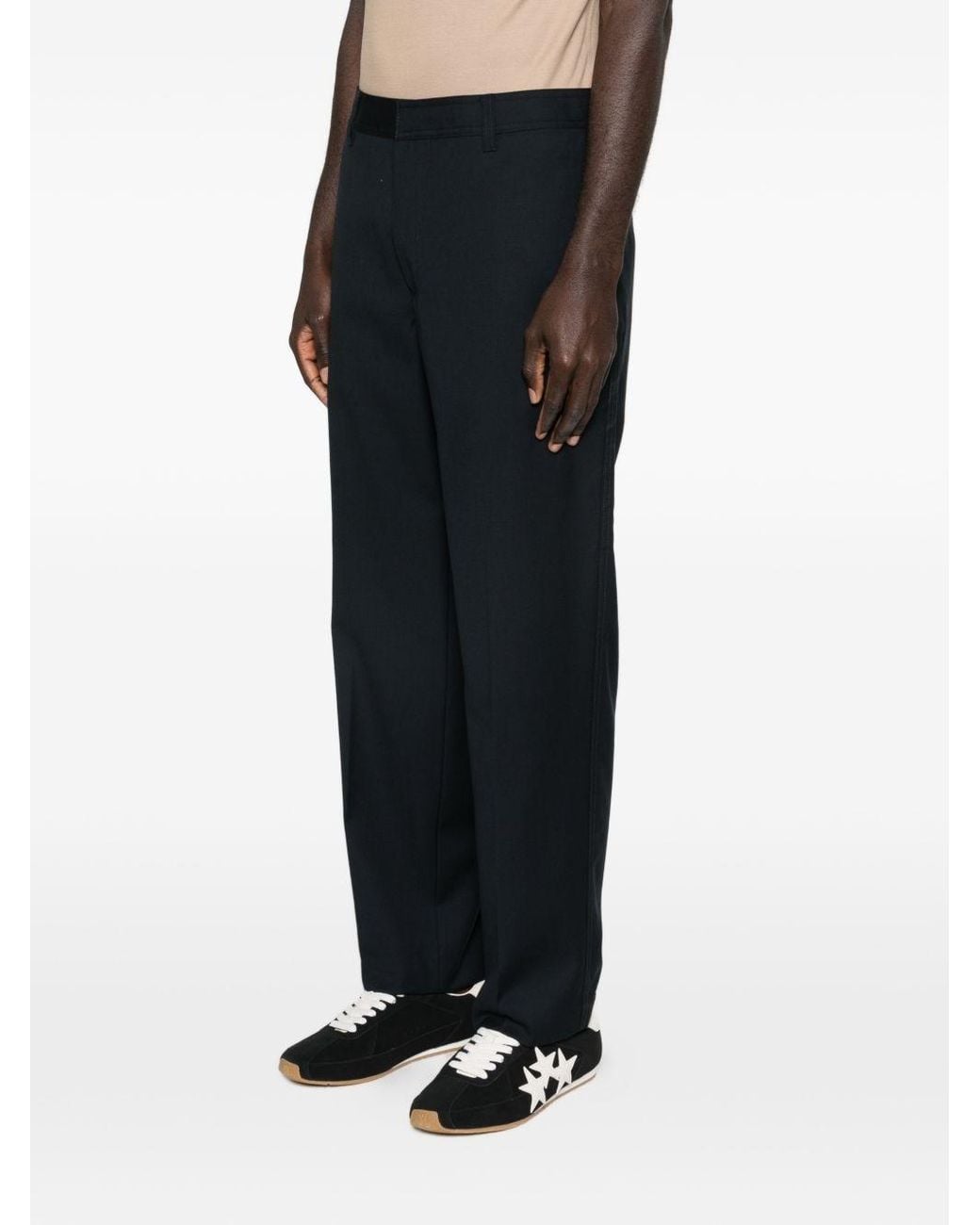 Emporio Armani Blue Wool Trousers for men