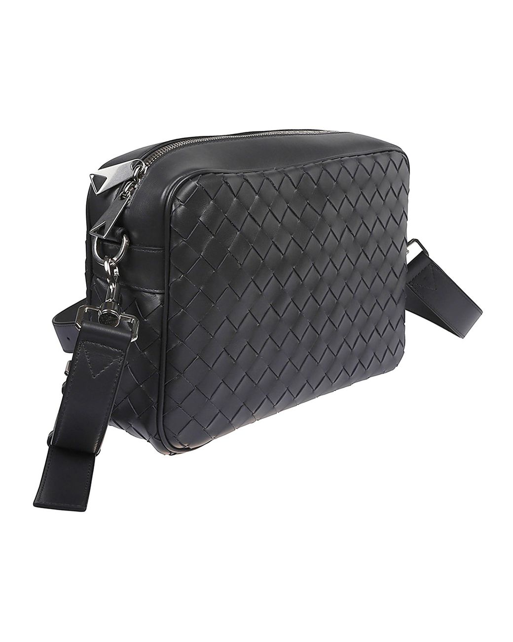 Bottega Veneta Black Braided Camera Bag for men