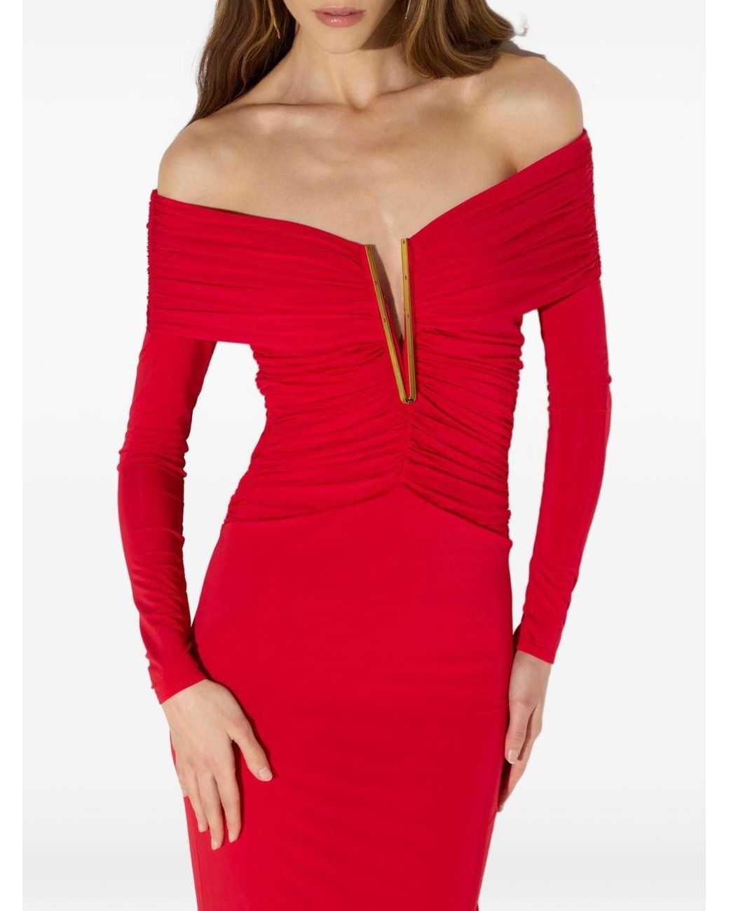 Elisabetta Franchi Red Long Dress