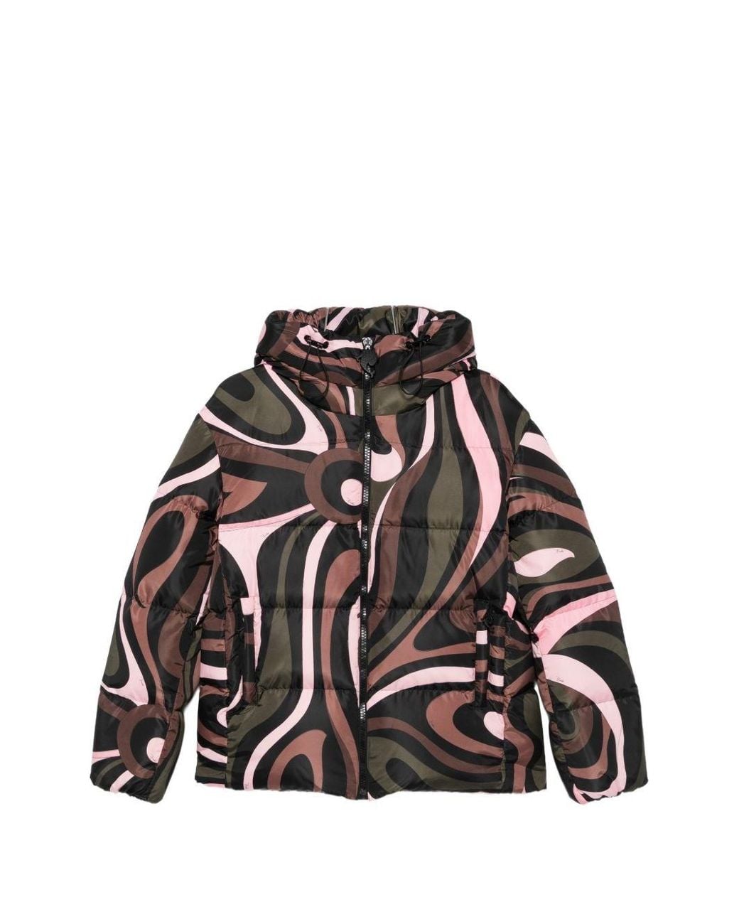 Emilio Pucci Black Printed Down Jacket