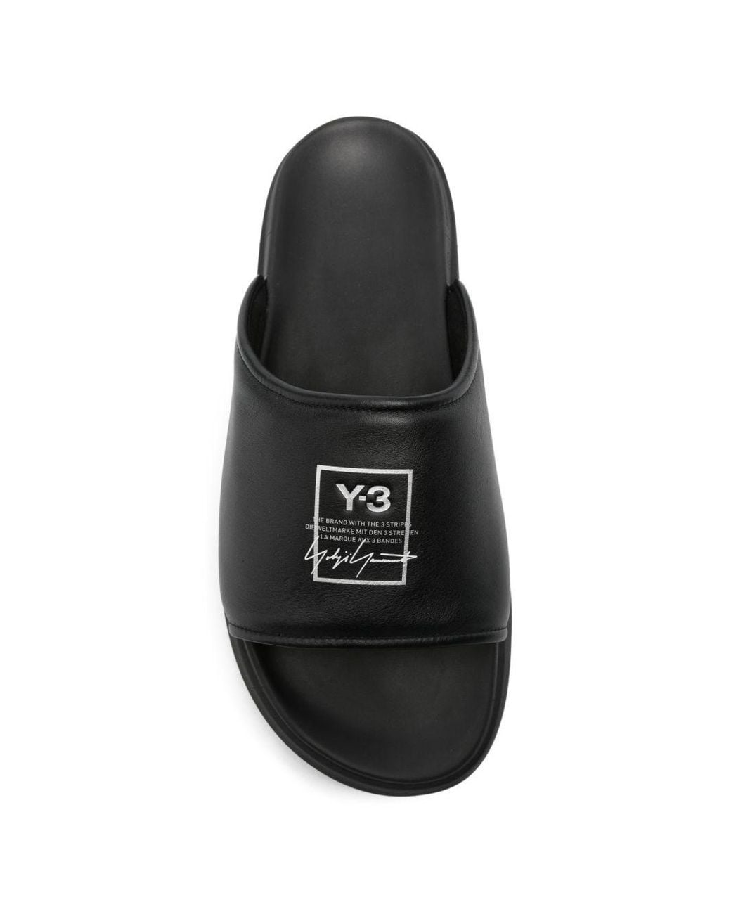 Y-3 Black Logo Slides for men