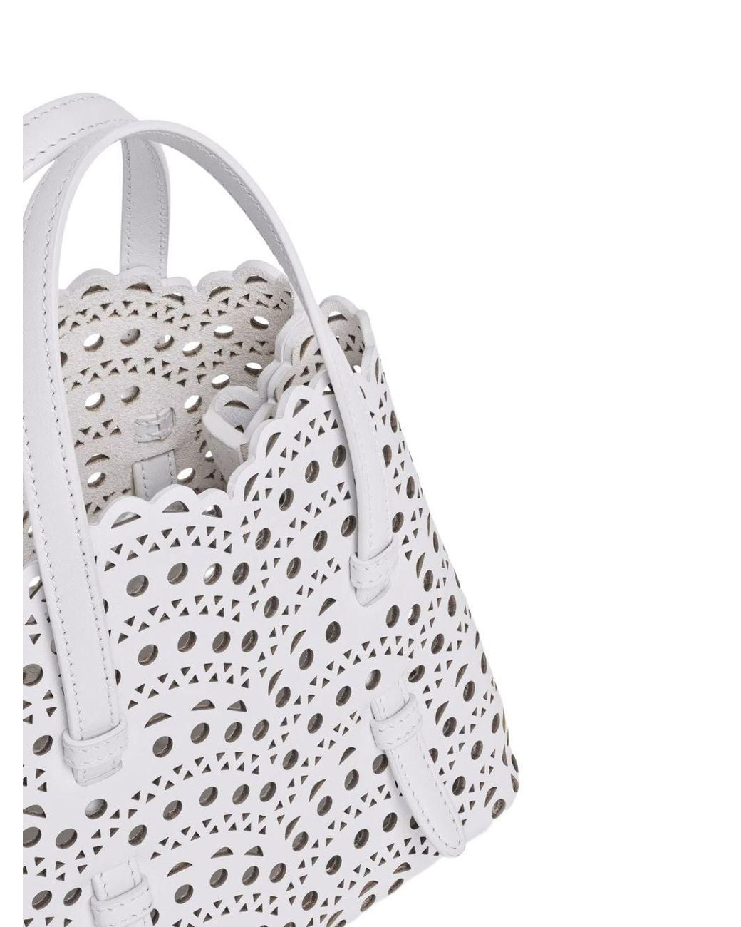 Alaïa White Mina 20 Leather Handbag