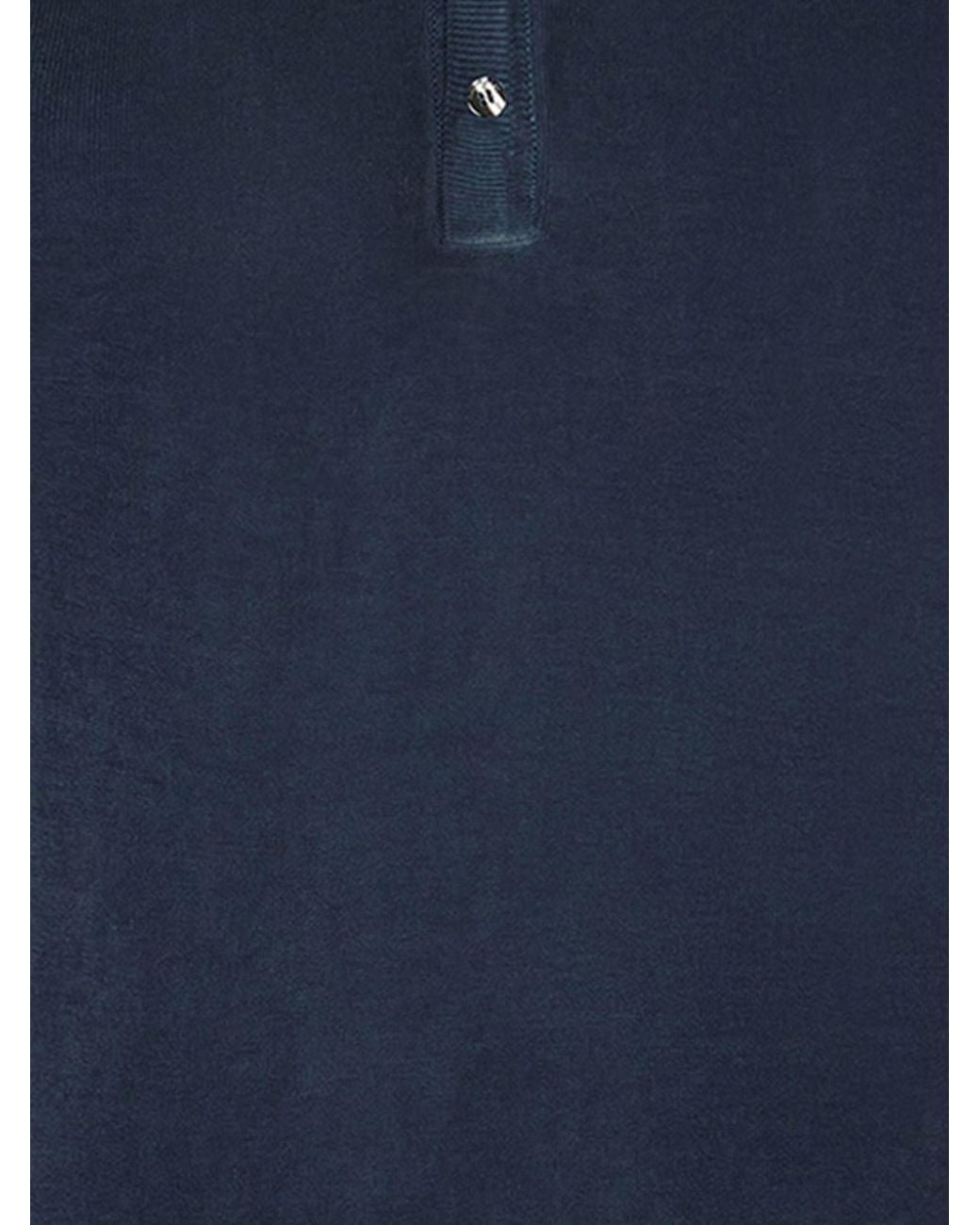 Peuterey Blue Classic Ribbed Cotton Polo Shirt for men