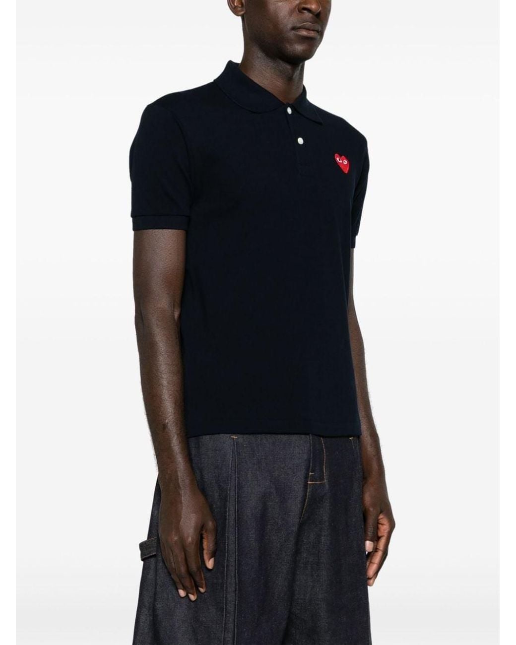COMME DES GARÇONS PLAY Black Cotton Polo Shirt for men