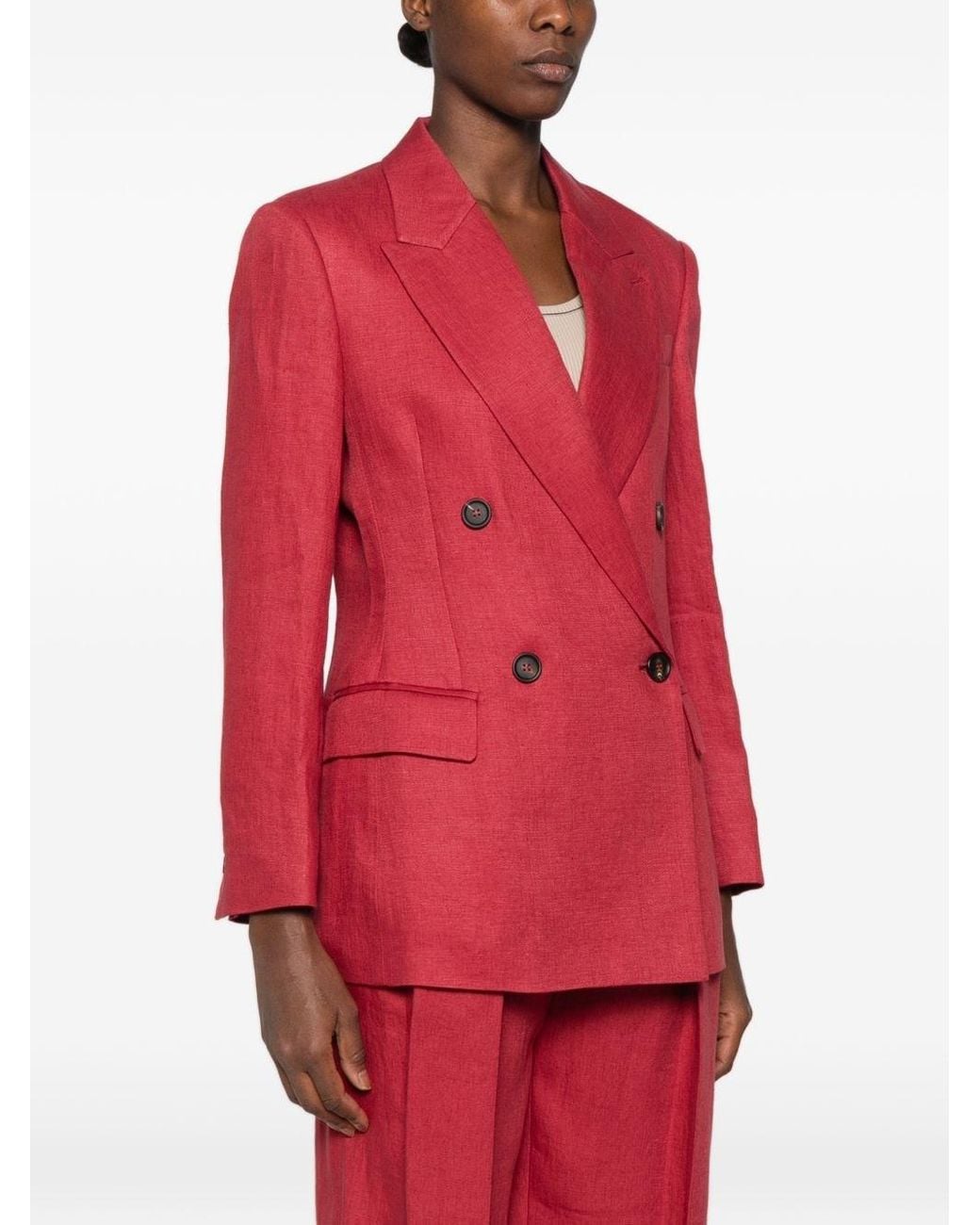 Brunello Cucinelli Red Linen Jacket