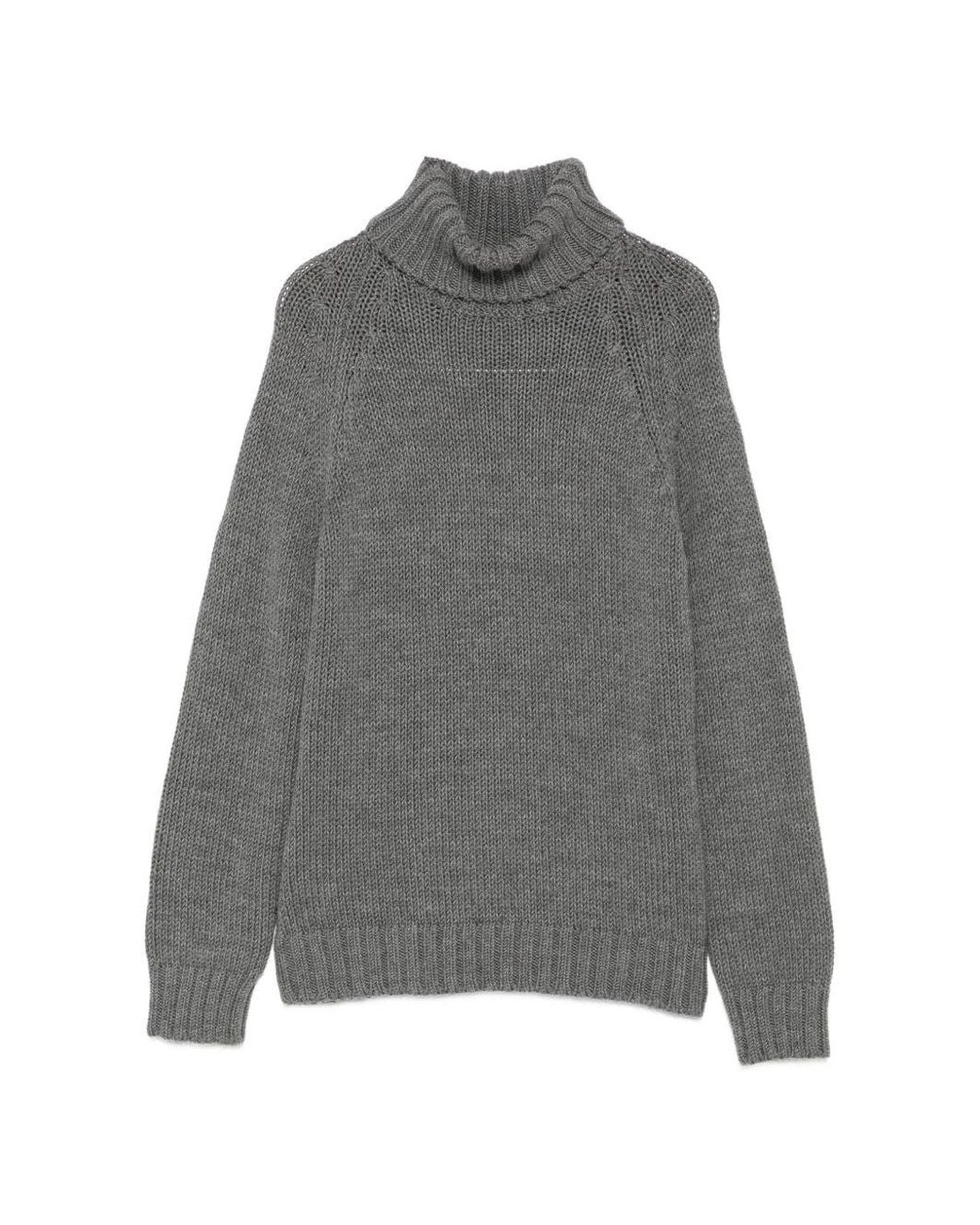 Base London Gray Wool Turtle-Neck Sweater