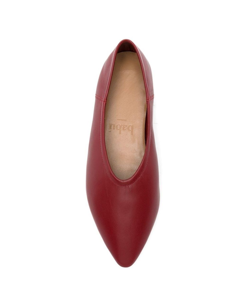 babú Milano Red Leather Ballet Flats