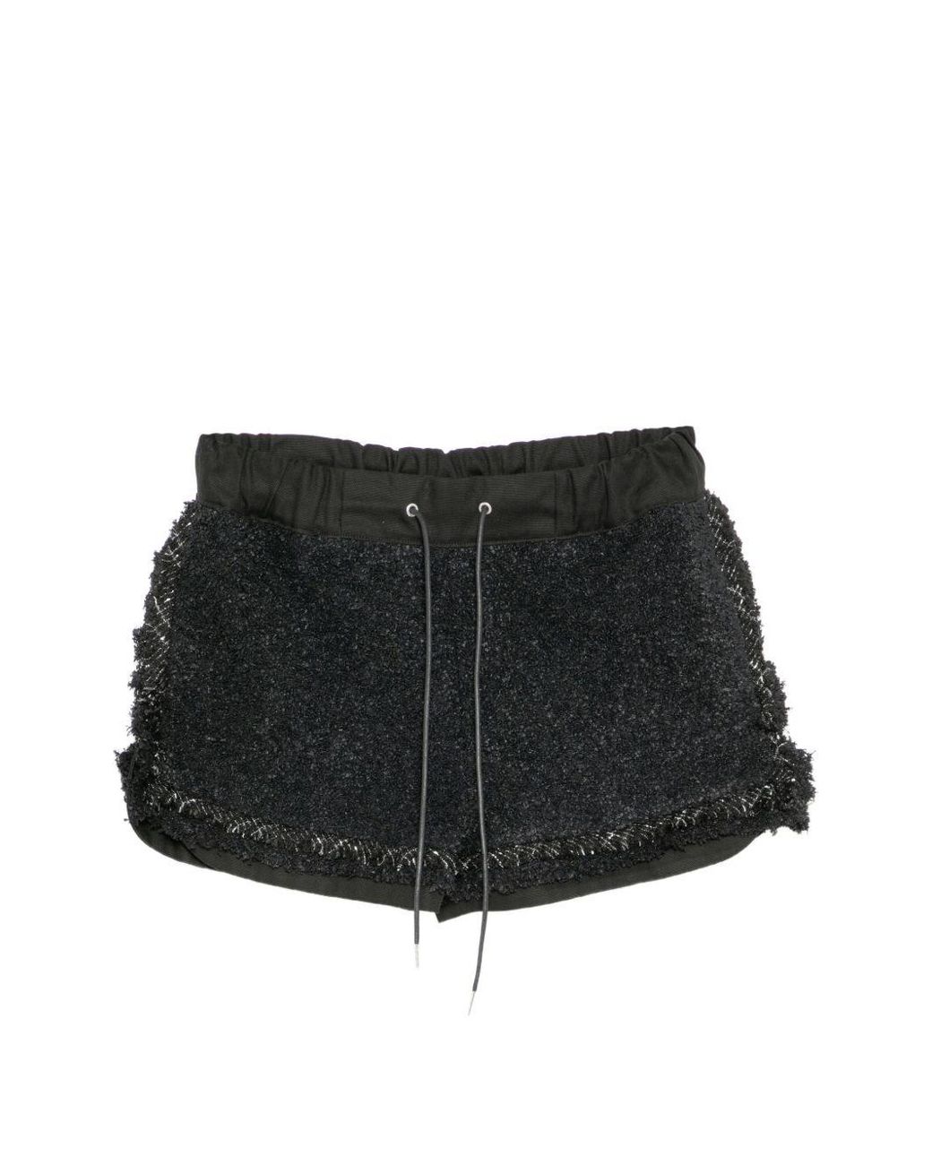 Sacai Black Tweed Shorts
