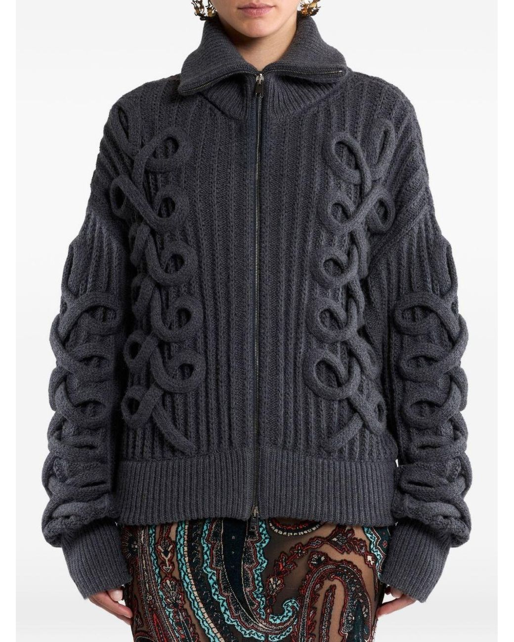 Etro Black Wool Cardigan By