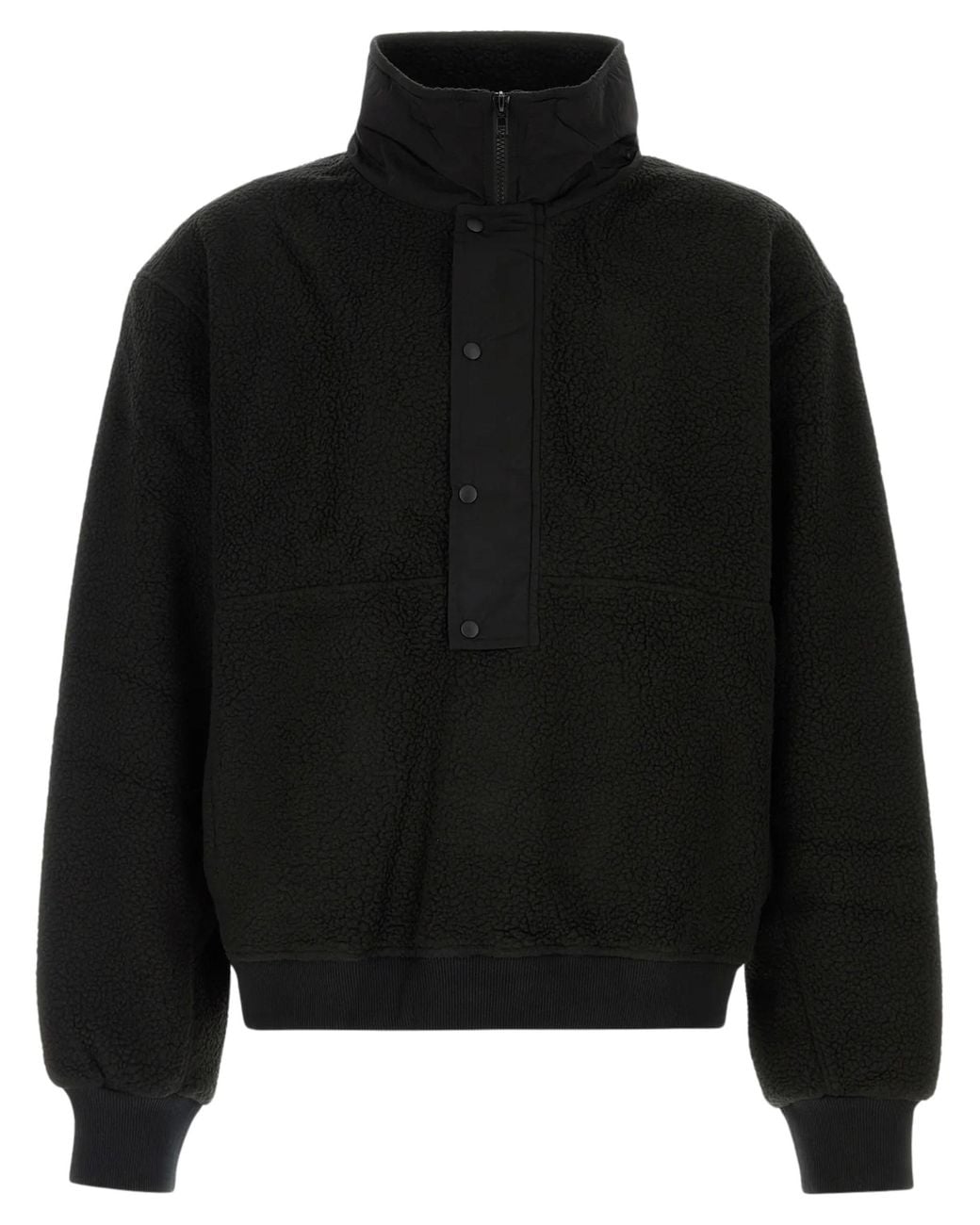 Entire studios Black System Half Zip Fleece Sweatshirt for men