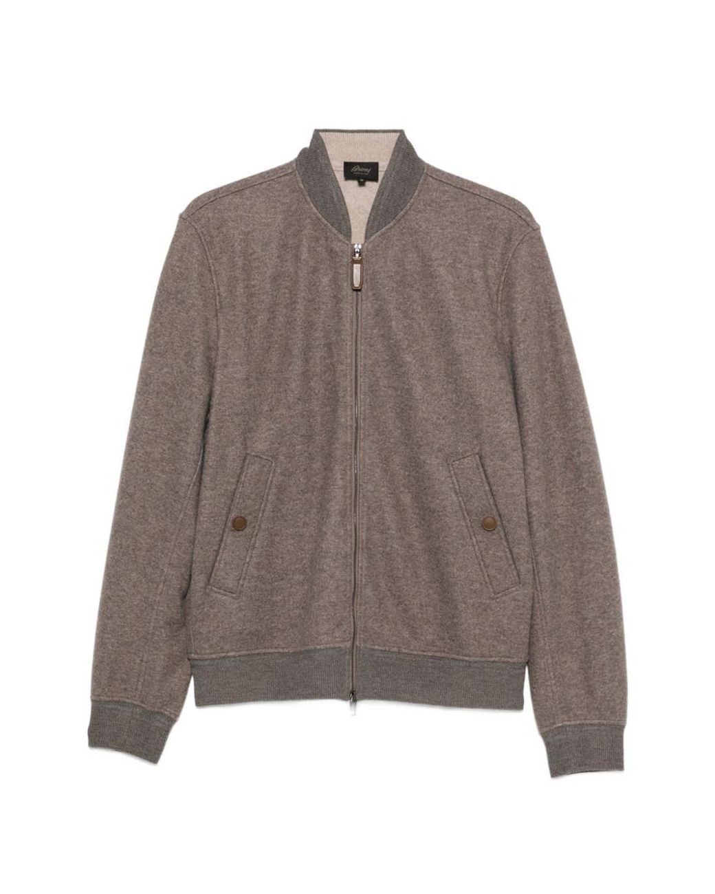 Brioni Brown Cashmere Bomber Jacket for men