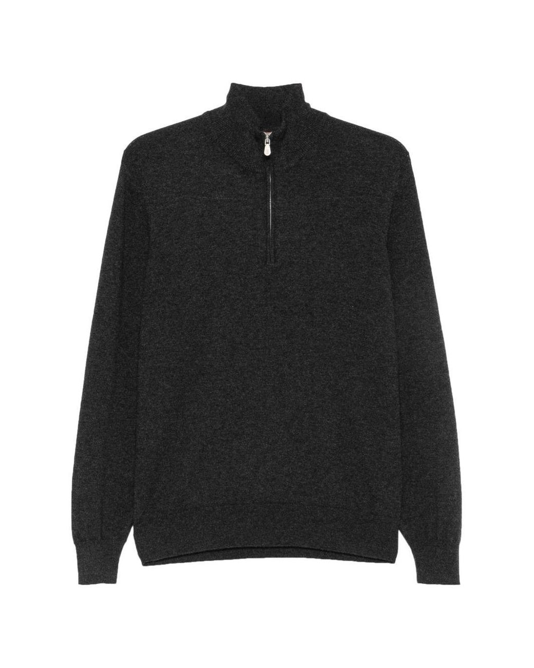 Brunello Cucinelli Black Cashmere Turtle-Neck Sweater for men