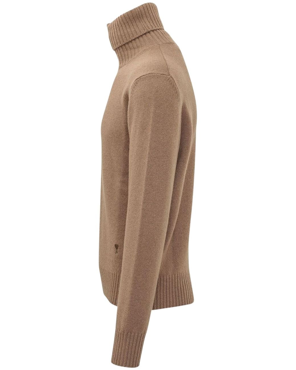 AMI Brown Logo Crewneck Sweater for men