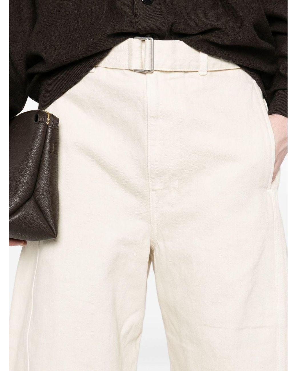 Lemaire White Twisted Denim Cotton Jeans