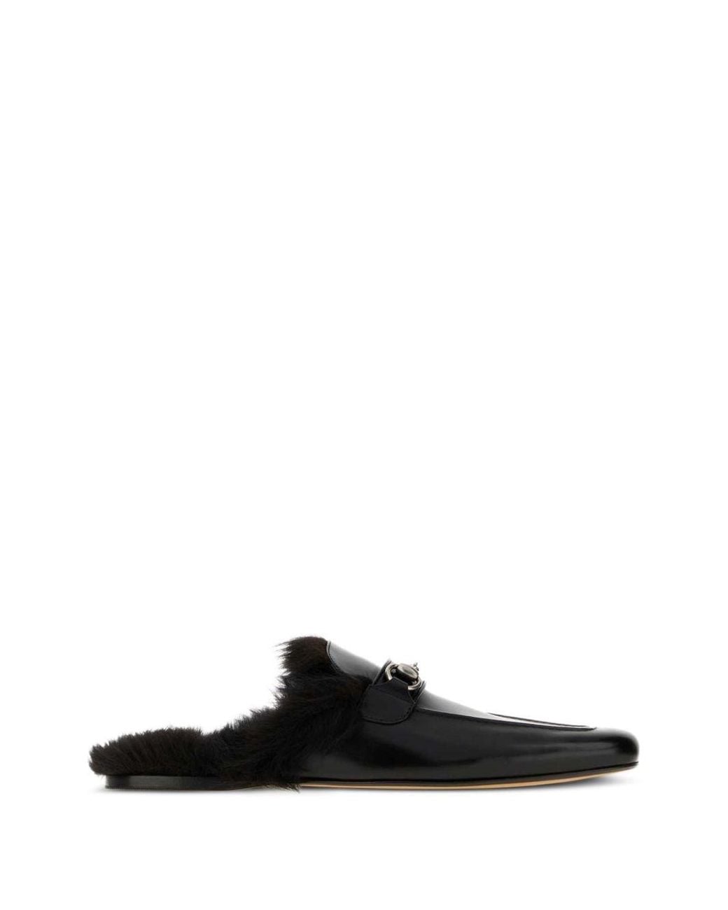 Gucci Black Leather Slippers for men