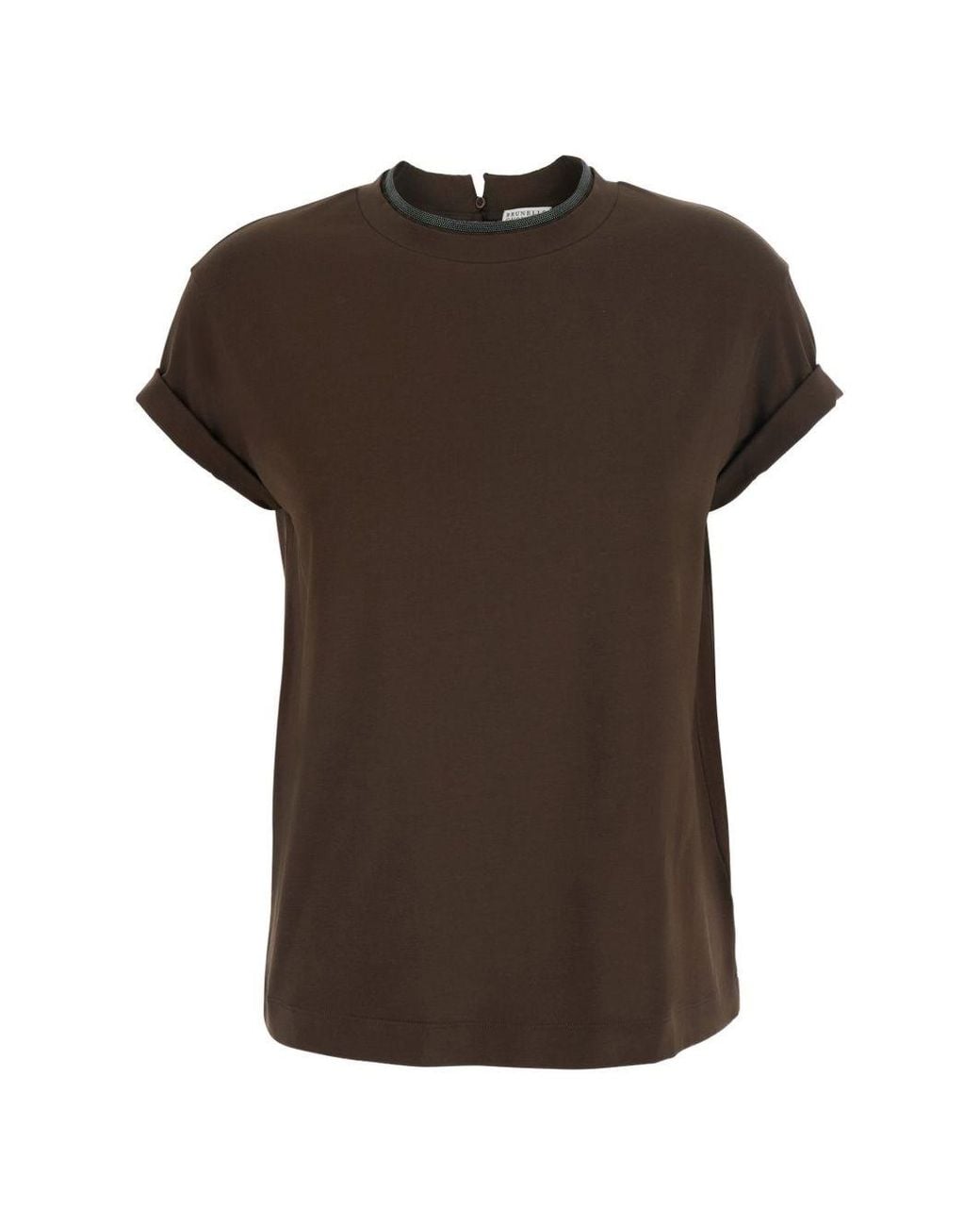 Brunello Cucinelli Brown Cotton T-Shirt