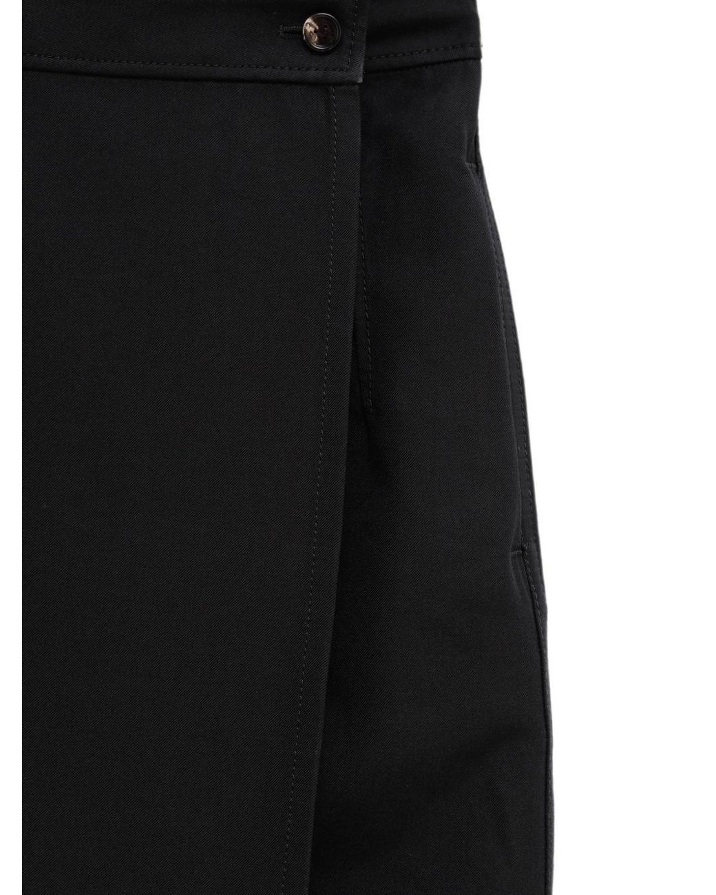 Bottega Veneta Black Cotton Midi Skirt