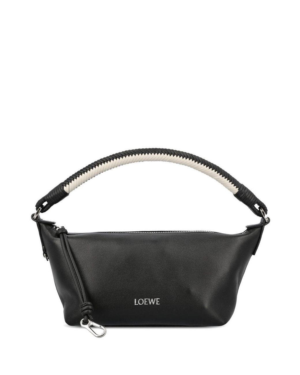 Loewe Black Mini Cala Woven-Handle Leather Shoulder Bag