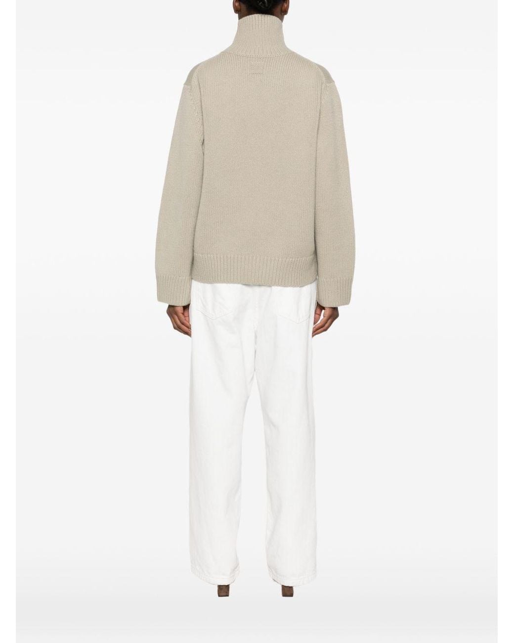 Totême Natural Wool Turtle-Neck Jumper