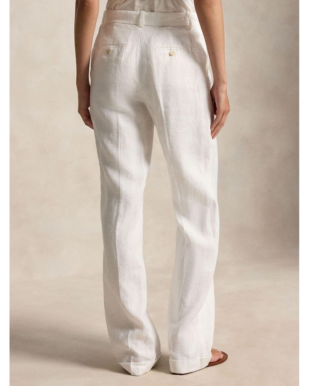Polo Ralph Lauren White Linen Trousers For