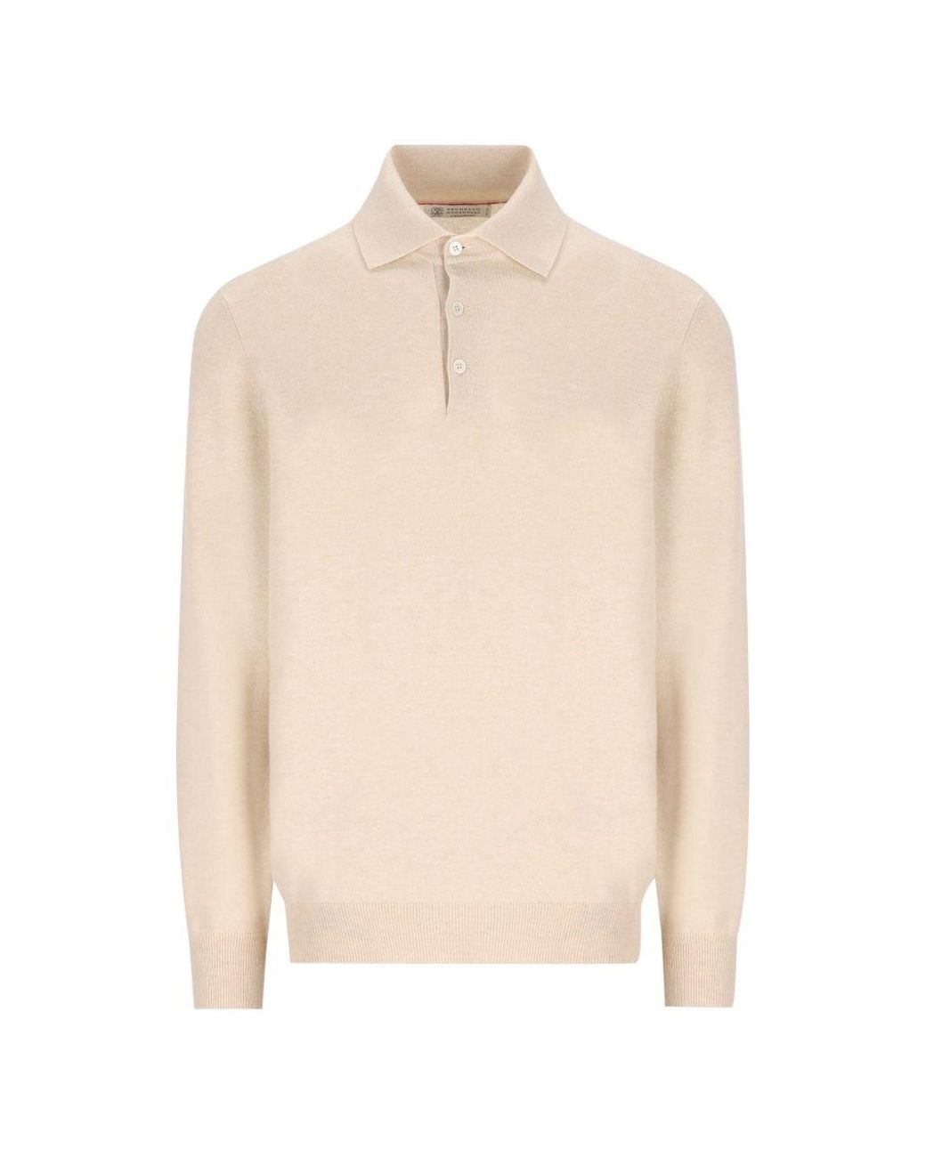 Brunello Cucinelli Natural Cashmere Polo Shirt for men