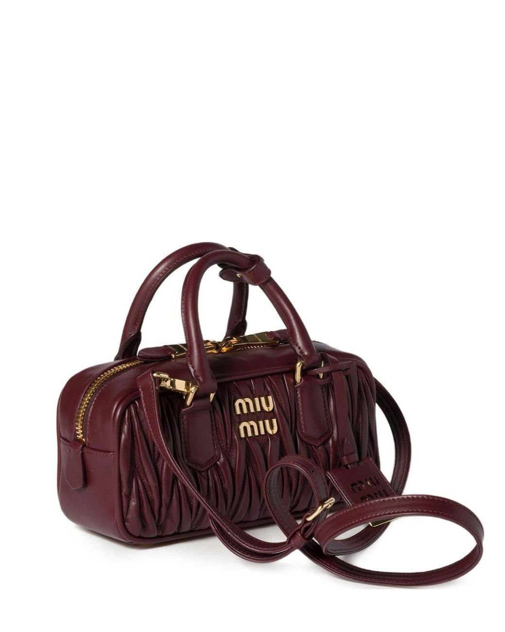 Miu Miu Purple Arcadie Matelassé Leather Tote Bag