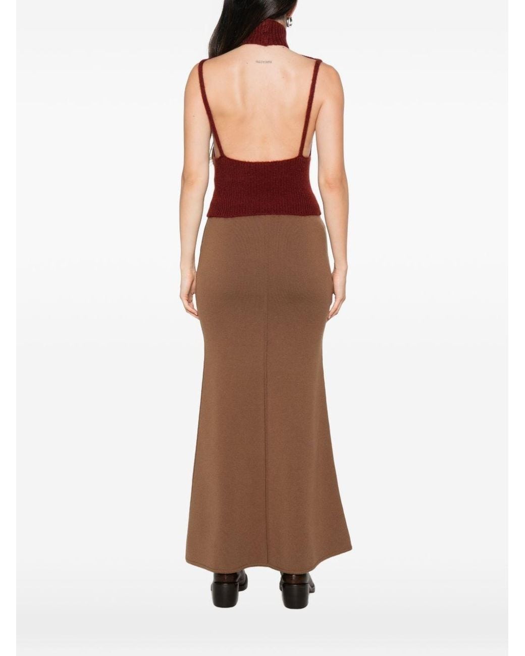 Max Mara Red Wool High-Neck Vest