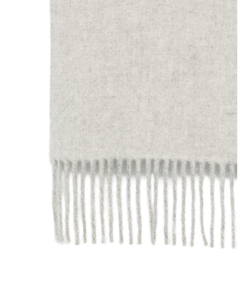 Jacquemus White Logo Wool Scarf