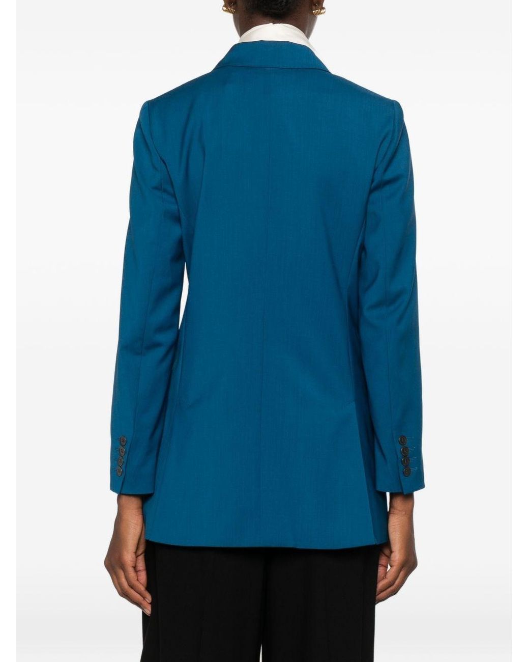 Max Mara Blue Wool Double-Breasted Jacket