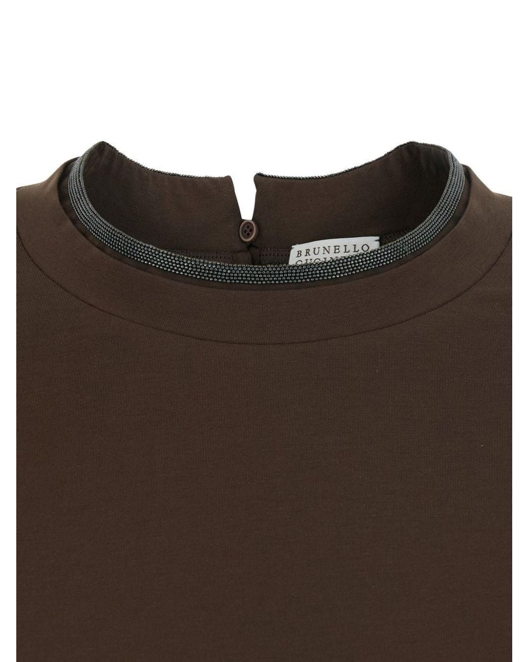 Brunello Cucinelli Brown Cotton T-Shirt