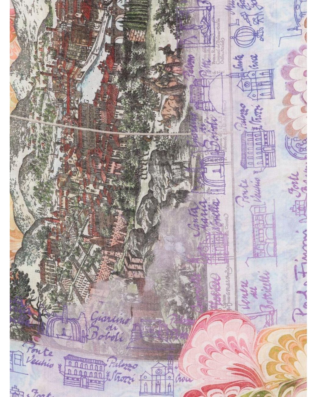 Faliero Sarti White Fiorentina Silk Blend Stole