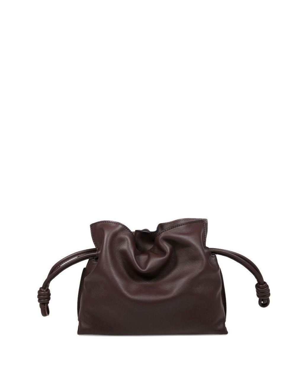 Loewe Brown Flamenco Mini Leather Clutch