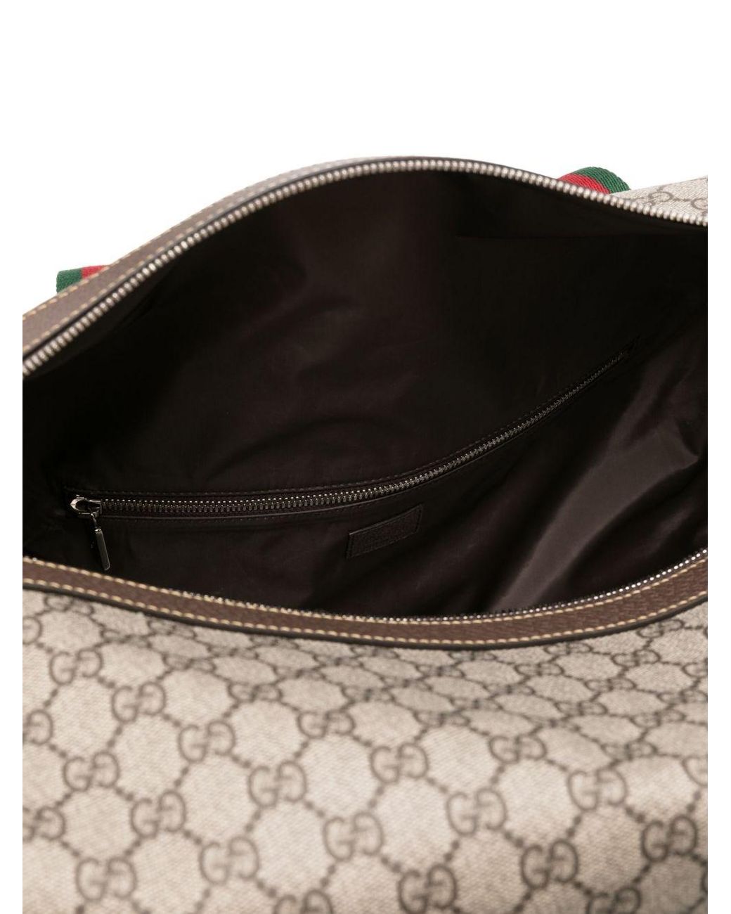 Gucci Brown Medium Duffle With Web Notch Accessories for men