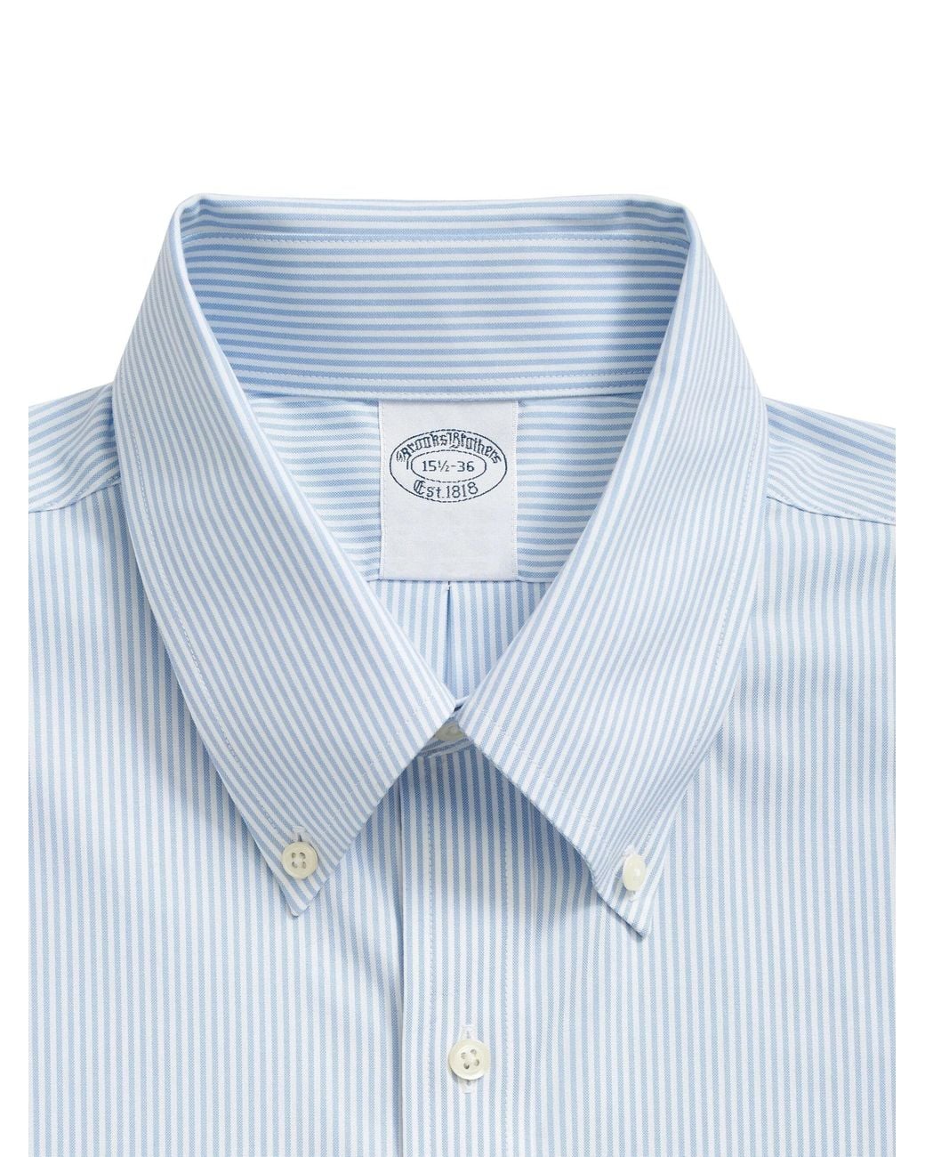 Brooks Brothers Blue Regular Fit Non-Iron Oxford Shirt With Button Down Col for men