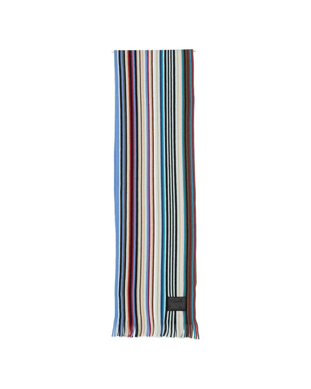 Paul Smith Blue Striped Wool Scarf for men